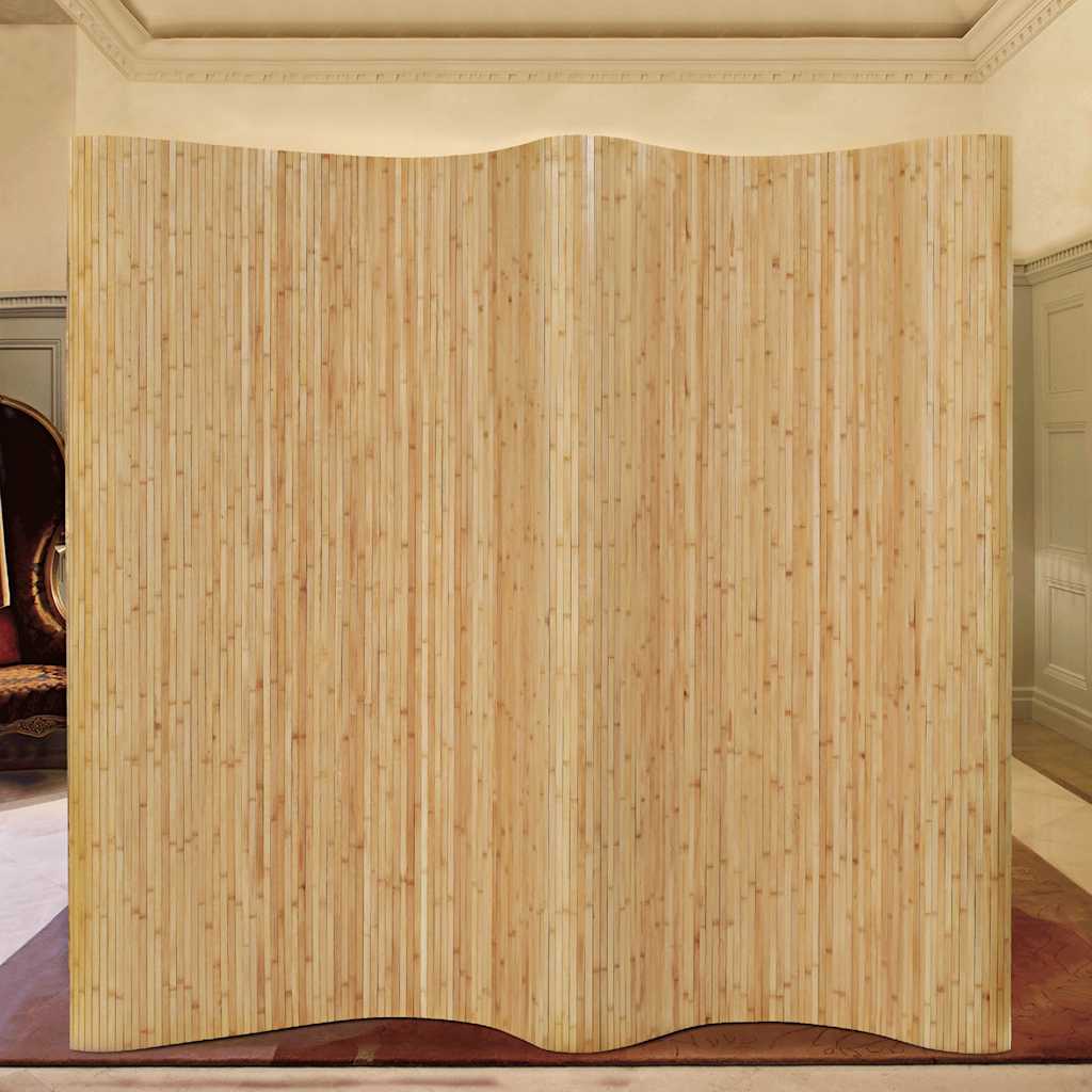 Biombo divisor de bambú natural ancho 250 cm alto 165 cm