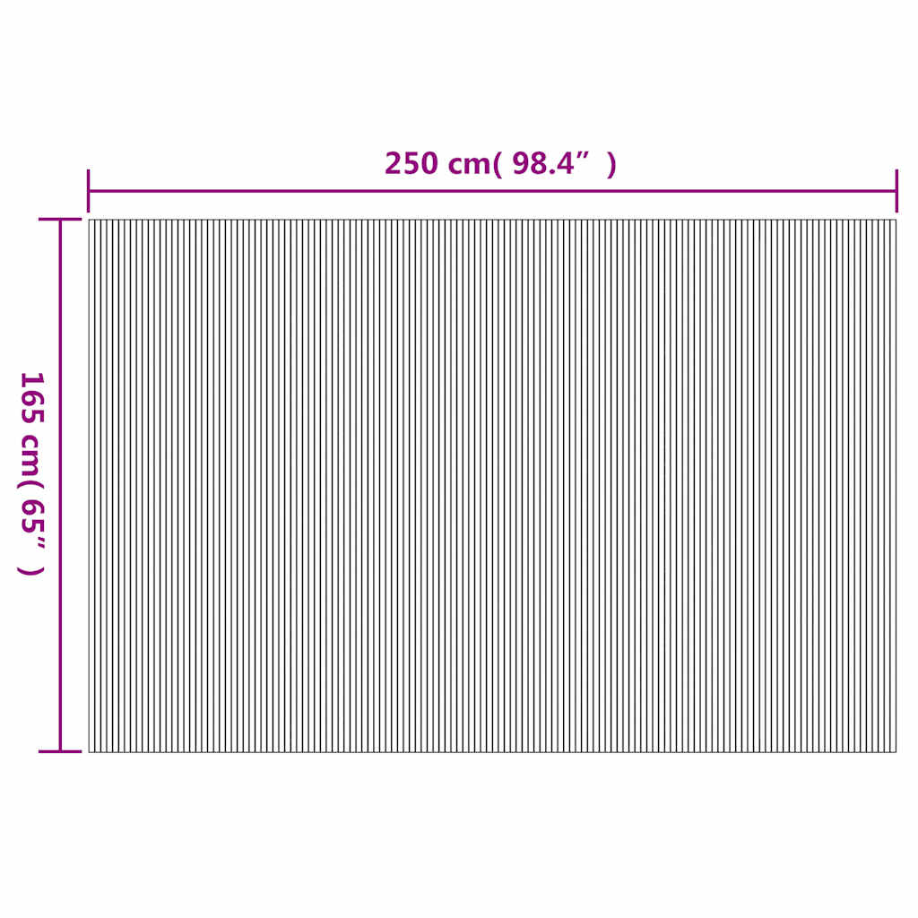 Biombo divisor de bambú natural ancho 250 cm alto 165 cm