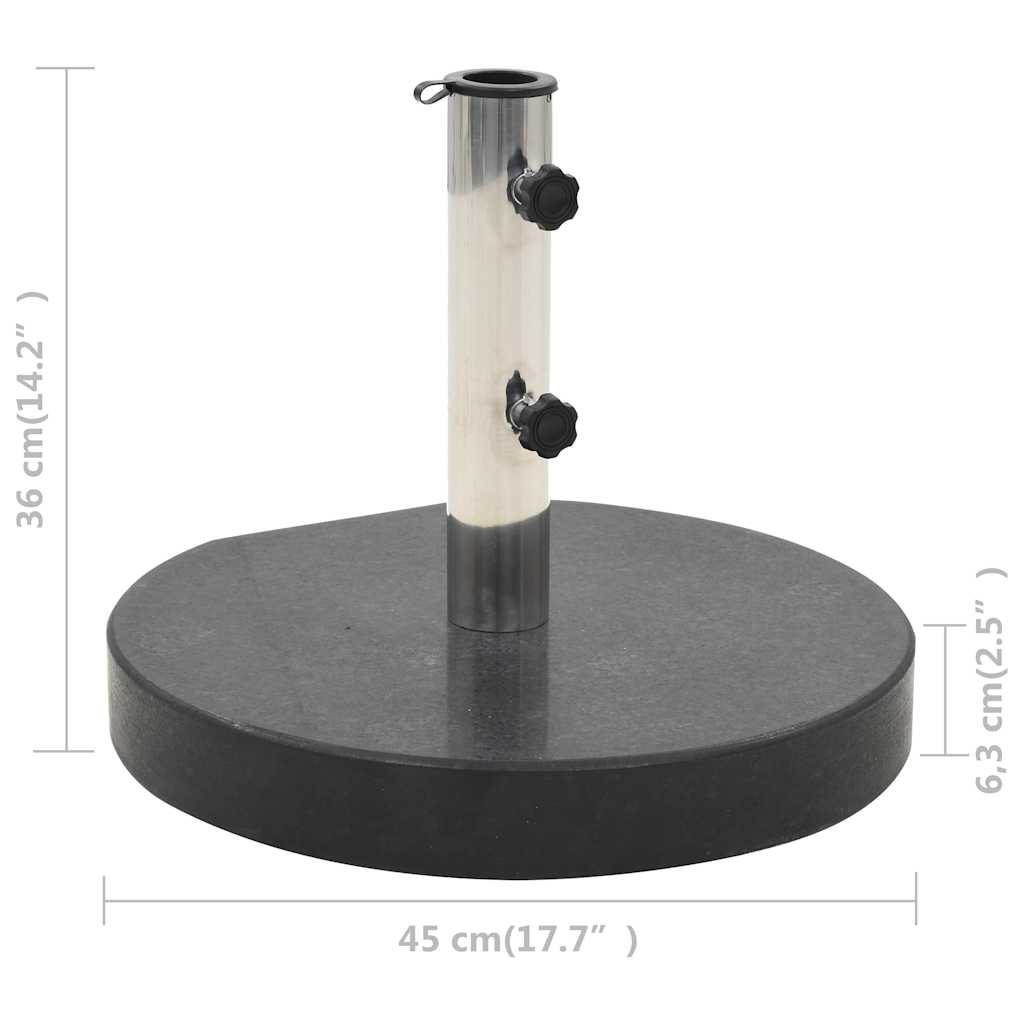 Base de sombrilla redonda de granito negro 28,5 kg