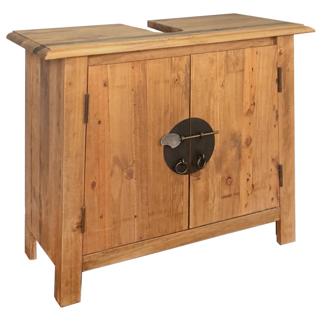 Conjunto de muebles de baño 5 piezas madera maciza de pino