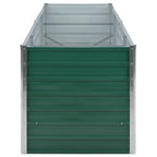 Arriate de jardín de acero galvanizado verde 240x80x77 cm