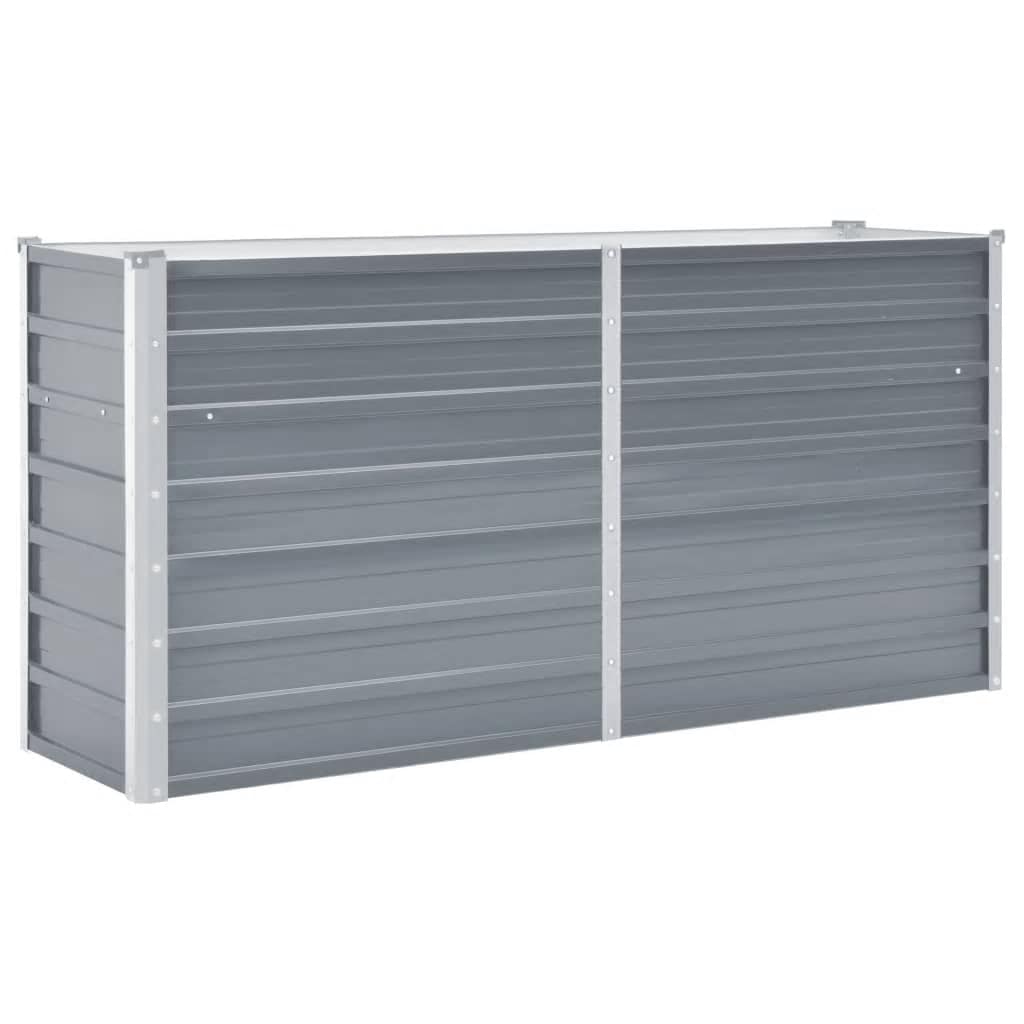 Arriate elevado de jardín acero galvanizado gris 160x40x77 cm
