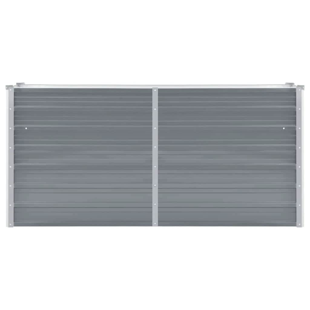 Arriate elevado de jardín acero galvanizado gris 160x40x77 cm