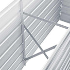 Arriate elevado de jardín acero galvanizado gris 160x40x77 cm