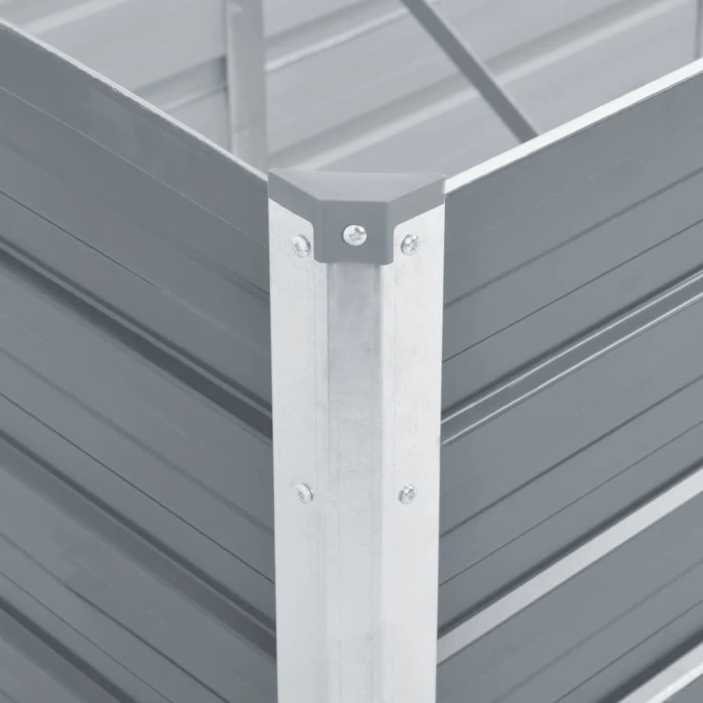 Arriate elevado de jardín acero galvanizado gris 160x40x77 cm