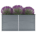 Arriate elevado de jardín acero galvanizado gris 160x40x77 cm