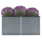 Arriate elevado de jardín acero galvanizado gris 160x40x77 cm