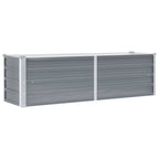 Arriate de jardín de acero galvanizado gris 160x40x45 cm