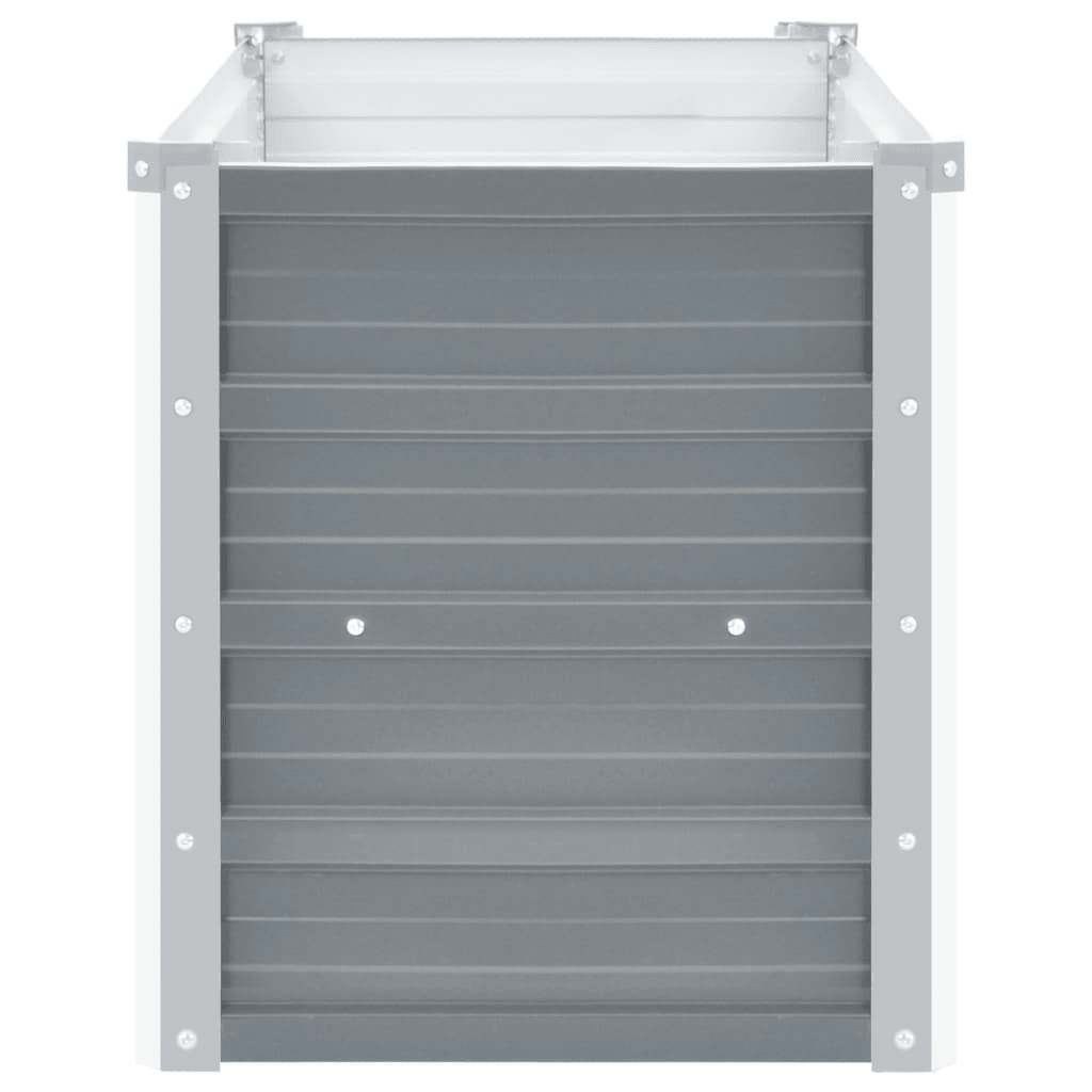 Arriate de jardín de acero galvanizado gris 160x40x45 cm