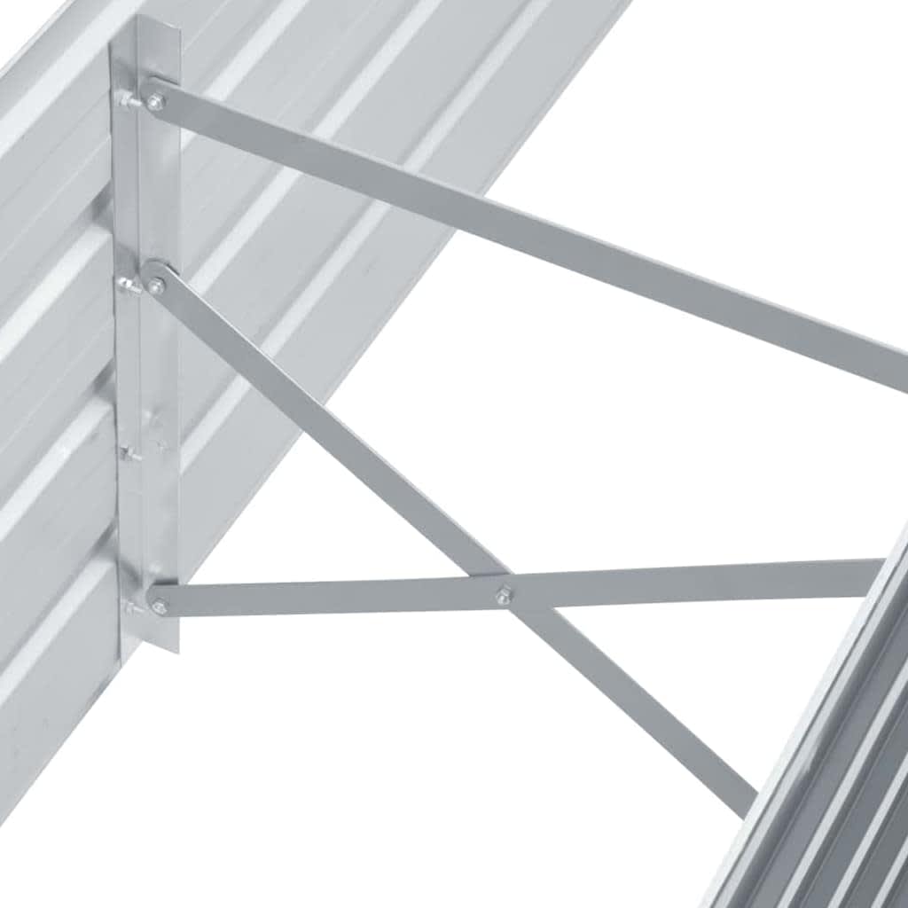 Arriate de jardín de acero galvanizado gris 160x40x45 cm