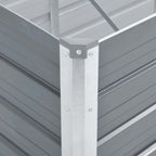 Arriate de jardín de acero galvanizado gris 160x40x45 cm