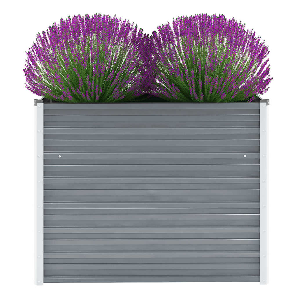 Arriate de acero galvanizado gris antracita 100x40x77 cm