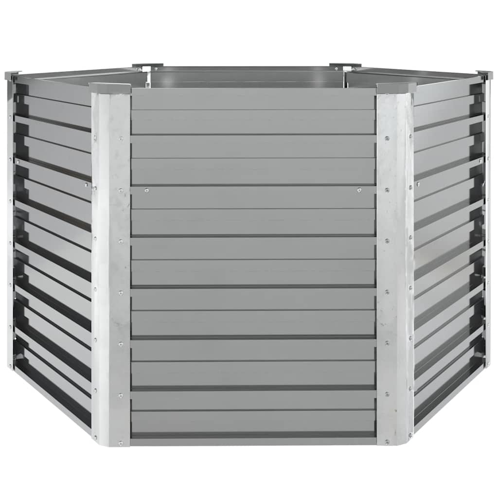 Arriate de jardín de acero galvanizado gris 129x129x77 cm