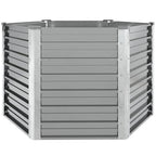 Arriate de jardín de acero galvanizado gris 129x129x77 cm