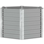 Arriate de jardín de acero galvanizado gris 129x129x77 cm