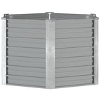 Arriate de jardín de acero galvanizado gris 129x129x77 cm