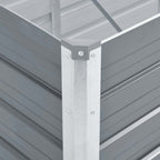 Arriate de jardín de acero galvanizado gris 129x129x77 cm