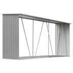 Casetilla para leña acero galvanizado gris 330x84x152 cm