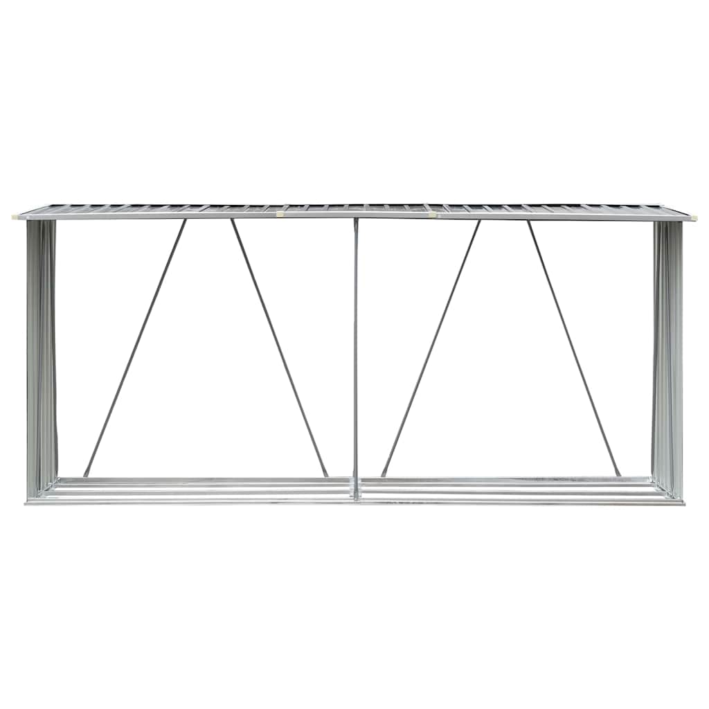 Casetilla para leña acero galvanizado gris 330x84x152 cm