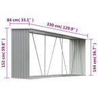 Casetilla para leña acero galvanizado gris 330x84x152 cm