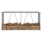 Casetilla para leña acero galvanizado gris 330x84x152 cm