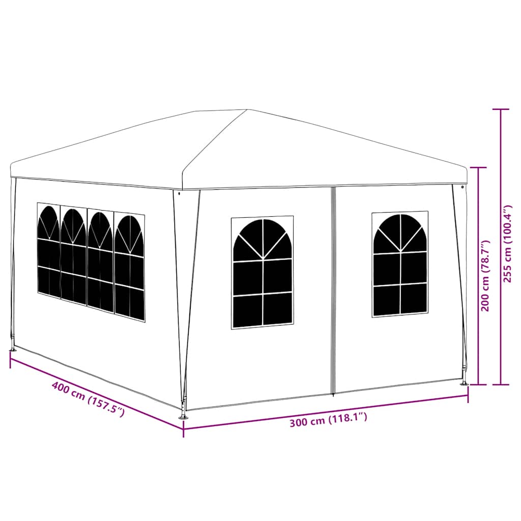 Carpa para celebraciones verde 3x4 m