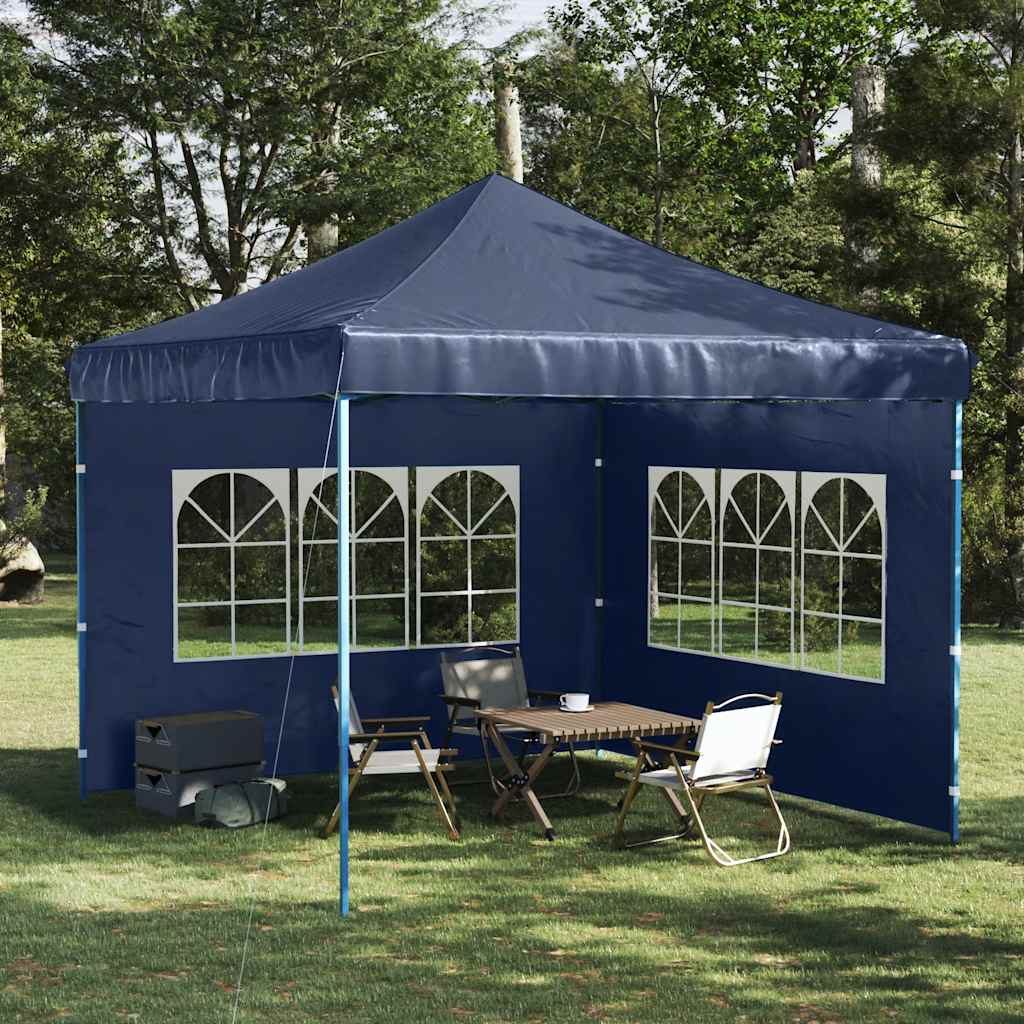 Paredes de carpa para fiestas con ventana 2 uds PE azul