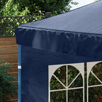 Paredes de carpa para fiestas con ventana 2 uds PE azul