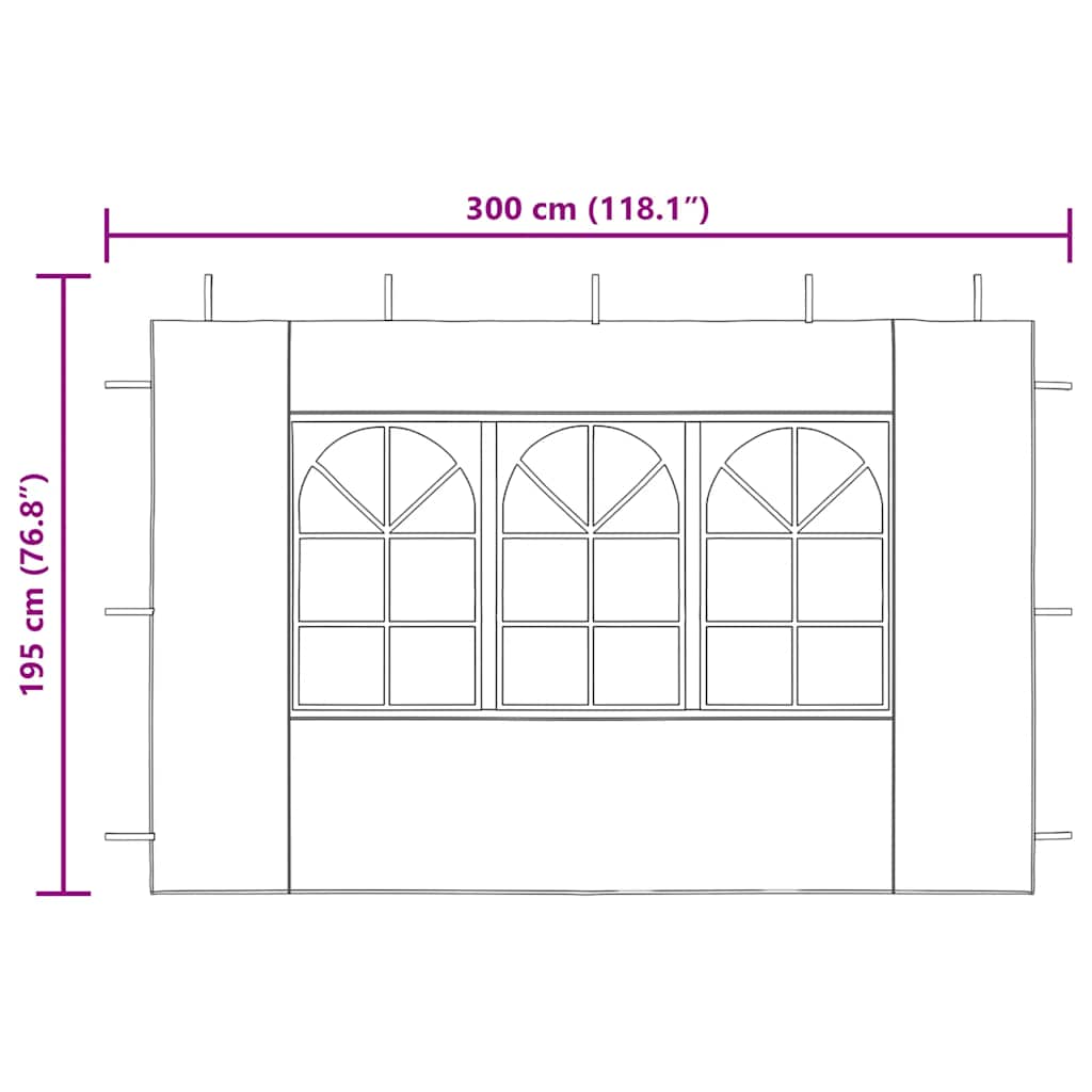 Paredes de carpa para fiestas con ventana 2 uds PE azul