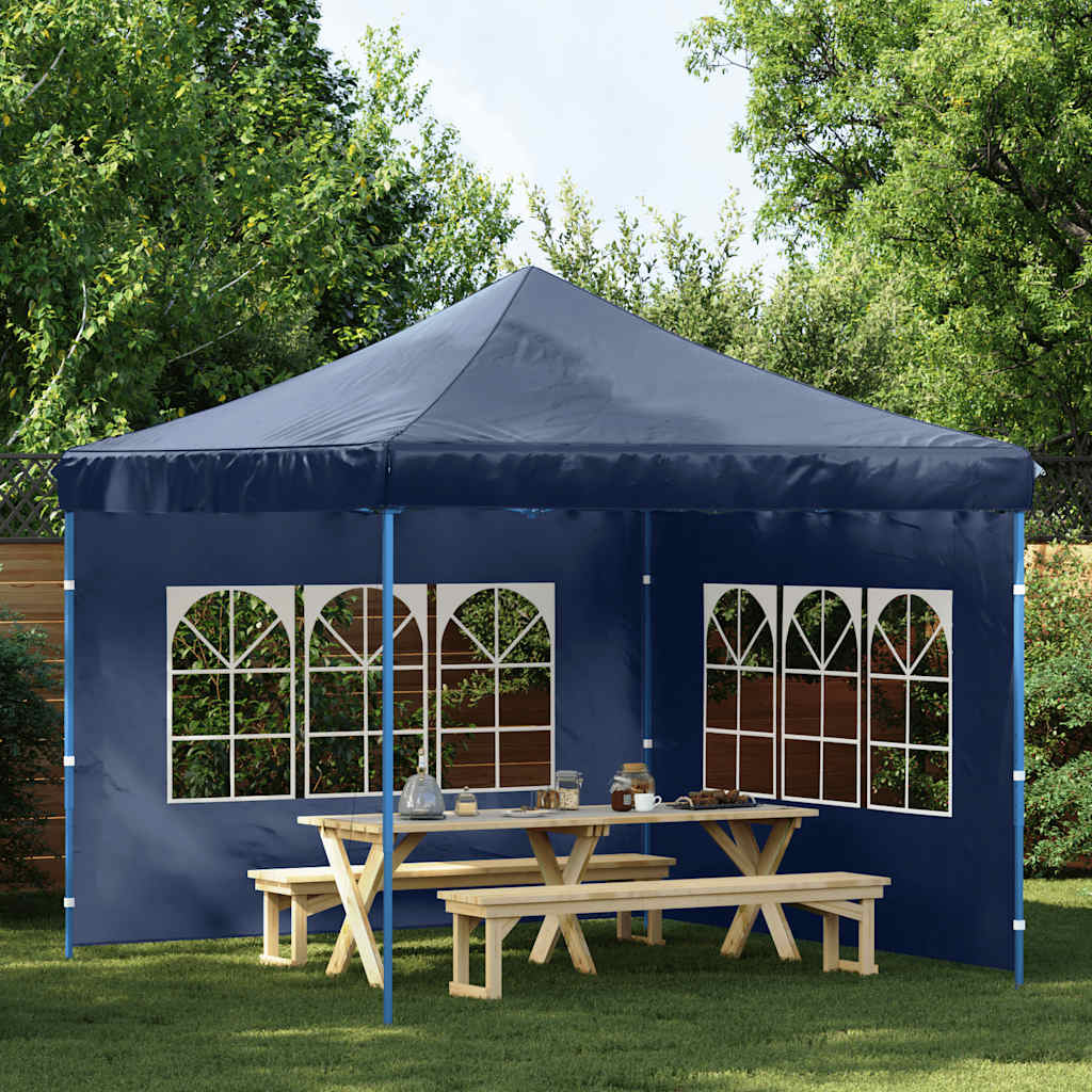 Paredes de carpa para fiestas con ventana 2 uds PE azul