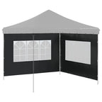 Pared lateral de carpa de fiesta con ventana 2 uds PE antracita