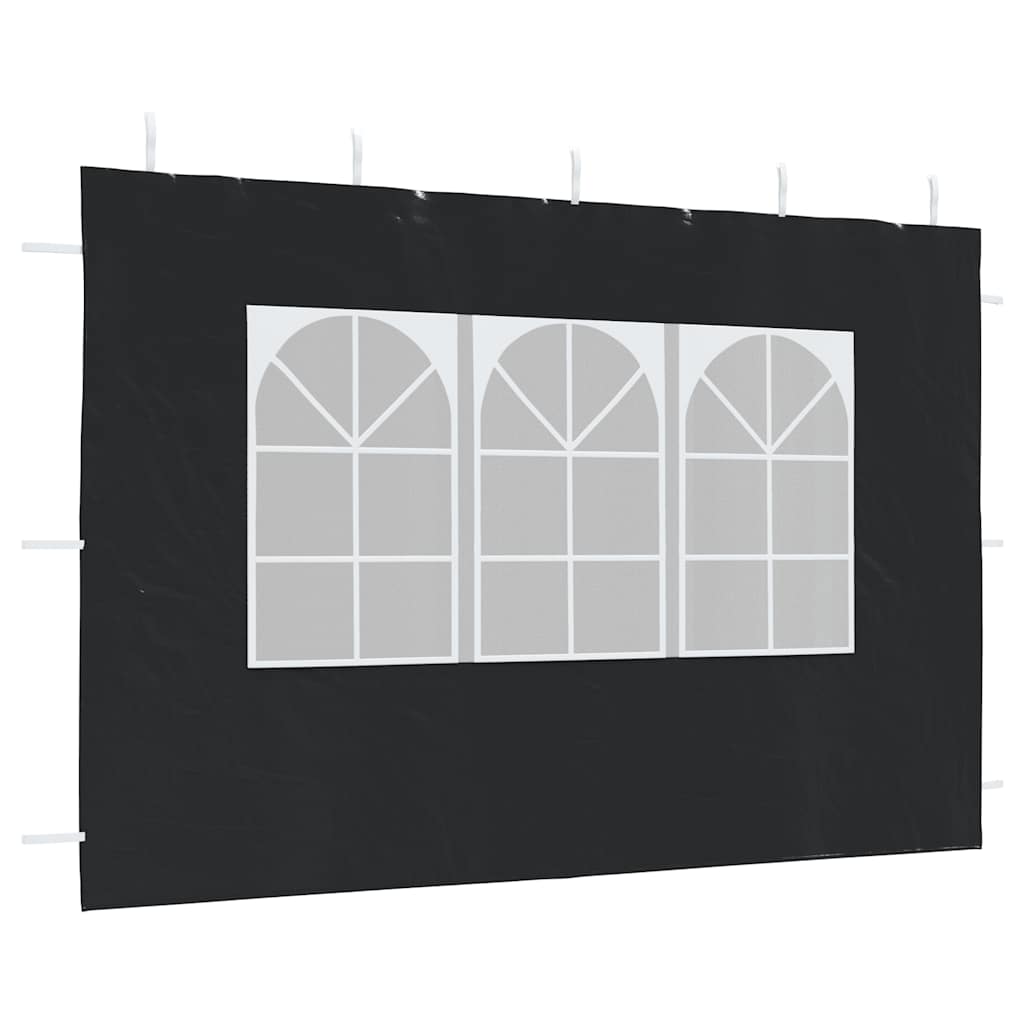 Pared lateral de carpa de fiesta con ventana 2 uds PE antracita