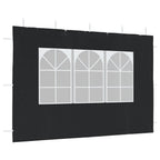 Pared lateral de carpa de fiesta con ventana 2 uds PE antracita