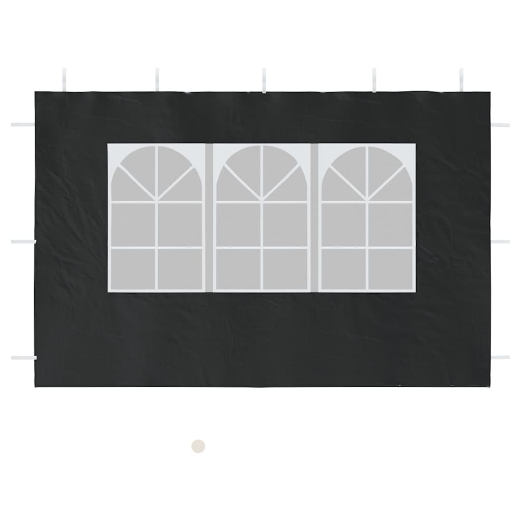 Pared lateral de carpa de fiesta con ventana 2 uds PE antracita