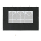 Pared lateral de carpa de fiesta con ventana 2 uds PE antracita