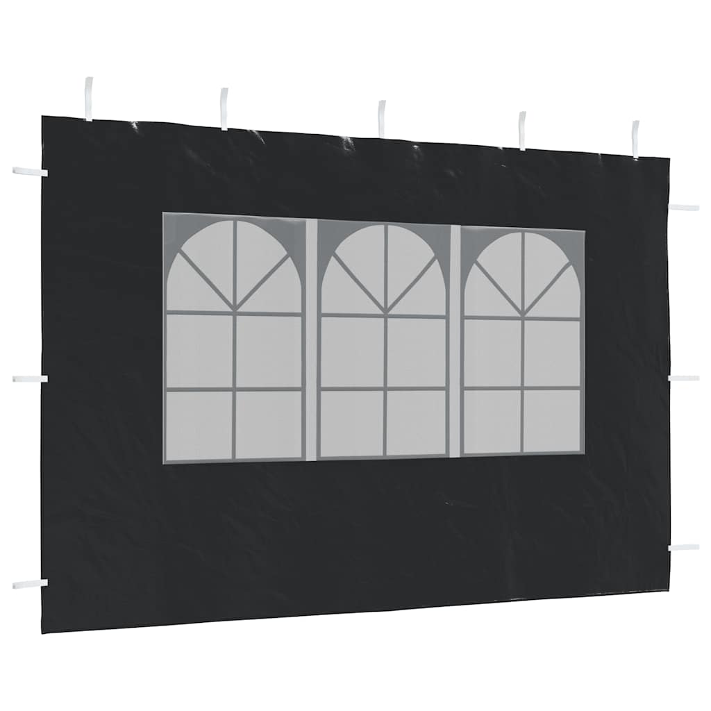 Pared lateral de carpa de fiesta con ventana 2 uds PE antracita