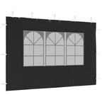 Pared lateral de carpa de fiesta con ventana 2 uds PE antracita