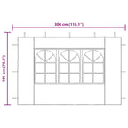 Pared lateral de carpa de fiesta con ventana 2 uds PE antracita