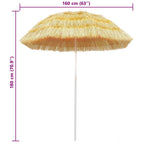 Sombrilla de playa estilo Hawaii natural 180 cm