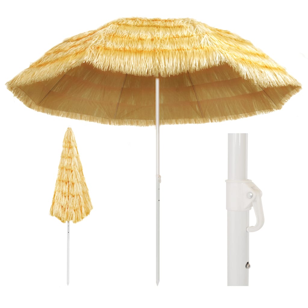 Natural Hawaiian style beach umbrella 180 cm
