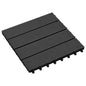 Tile de Decking 11 pcs Gris 30 x 30 cm WPC