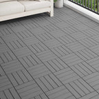 Tile de Decking Diseño 3D 11 pcs Gris 30 x 30 cm WPC