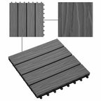 Tile de Decking Diseño 3D 11 pcs Gris 30 x 30 cm WPC