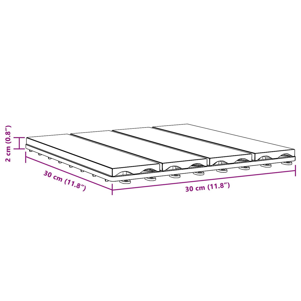 Tile de Decking Diseño 3D 11 pcs Gris 30 x 30 cm WPC