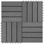 Tile de Decking Diseño 3D 11 pcs Gris 30 x 30 cm WPC