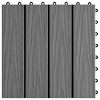 Tile de Decking Diseño 3D 11 pcs Gris 30 x 30 cm WPC