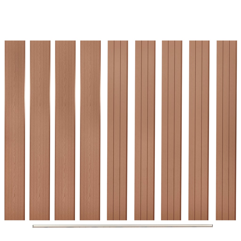 Tableros de valla de repuesto 9 uds WPC gris 170 cm