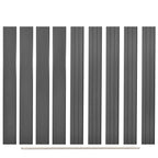 Tableros de valla de repuesto 9 uds WPC gris 170 cm