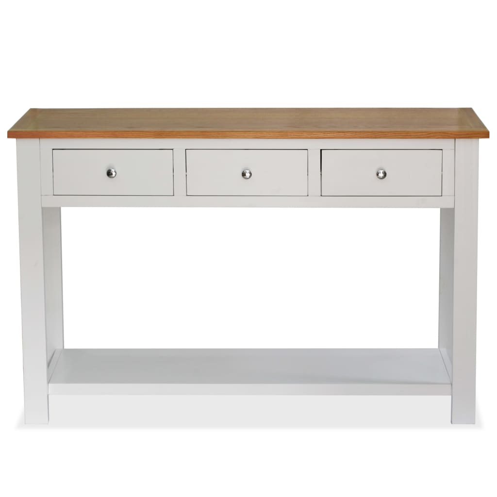 Mesa consola de madera de roble maciza 118x35x77 cm