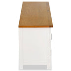 Mueble para TV madera maciza de roble 120x35x48 cm